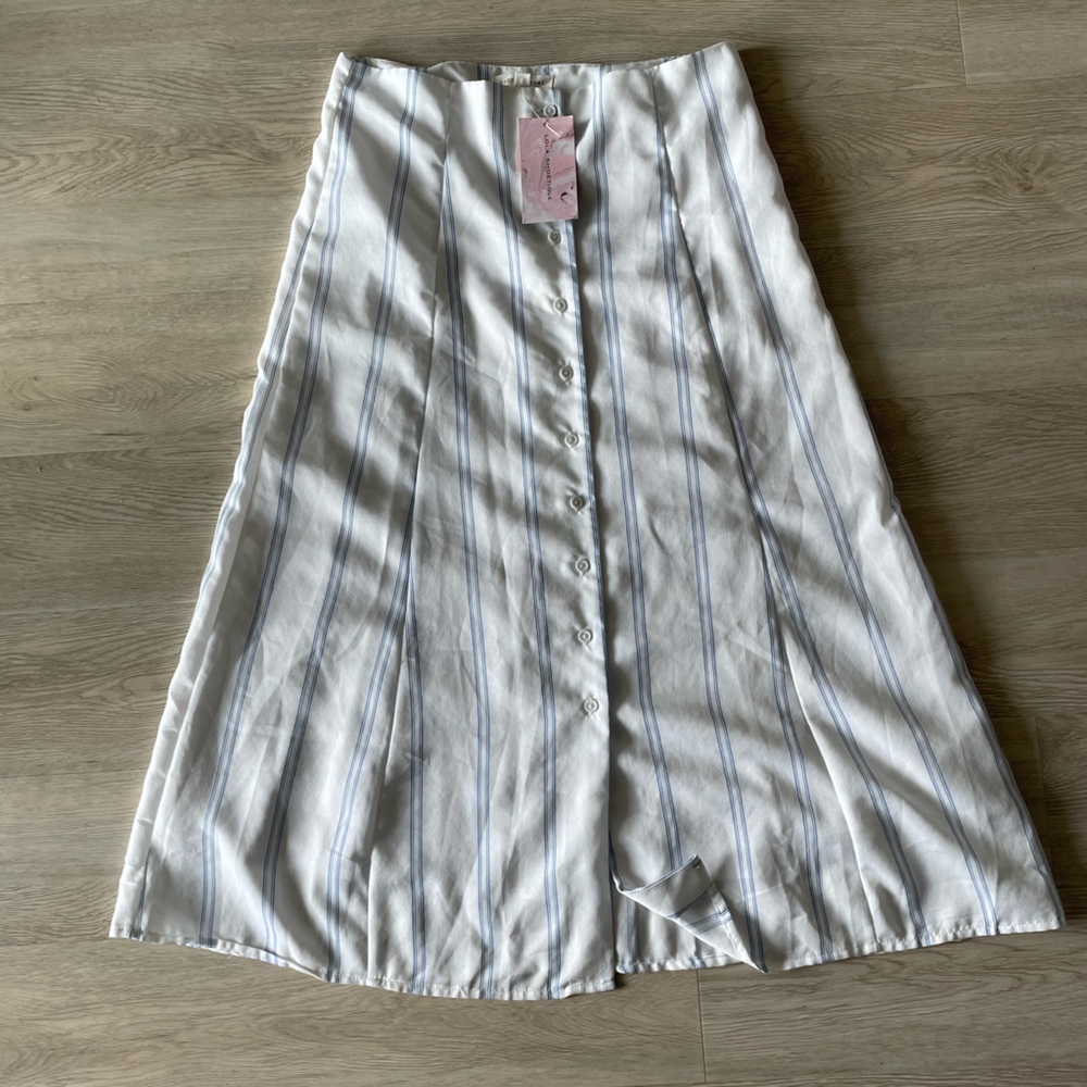 Dance & Marvel striped linen skirt